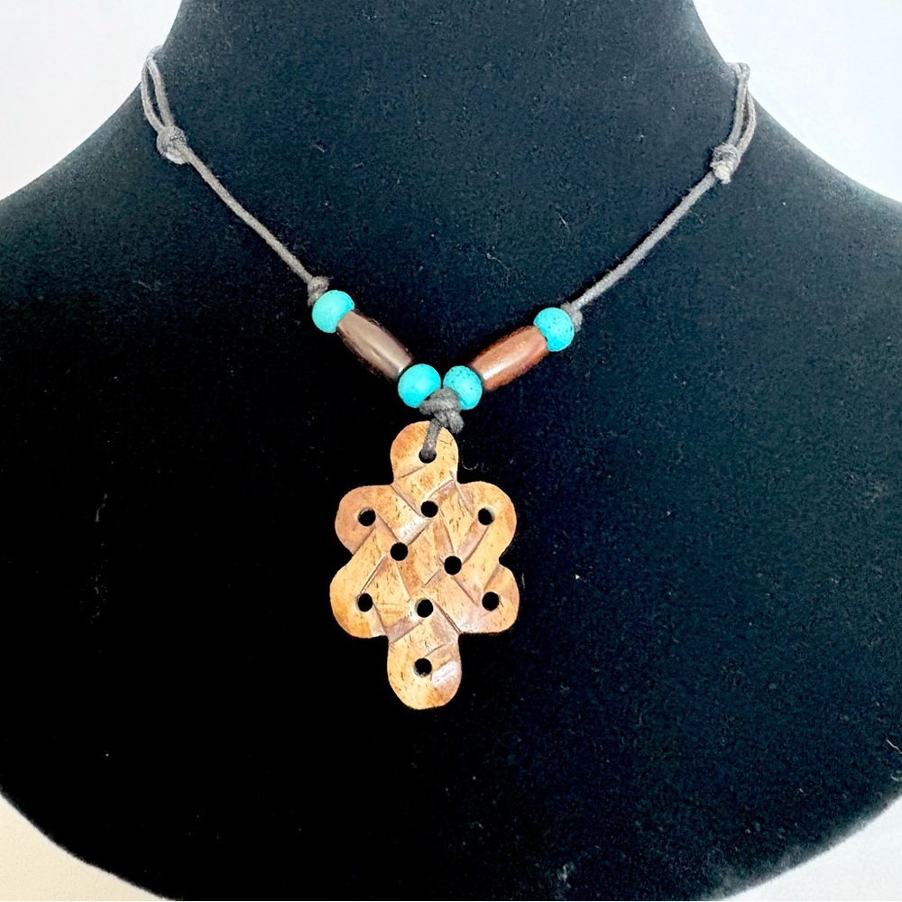 Endless knot symbol bone Pendant Necklace